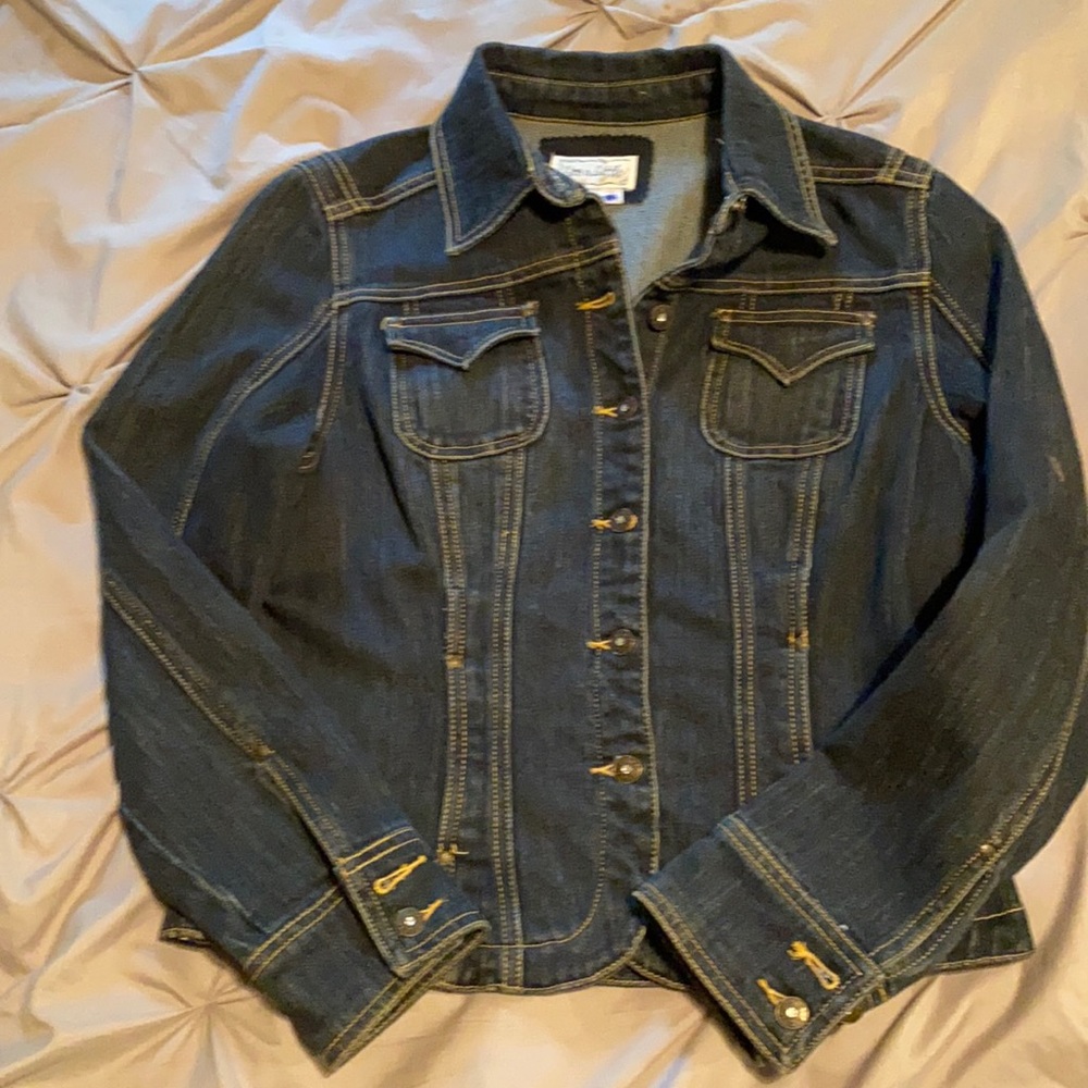 Live A Little petite medium denim jean jacket